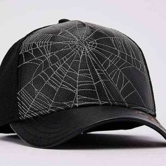 Goorin Bros Black SPIDER WEBS Limited Edition Trucker Hat. Limited Edition NWT - Picture 8 of 8